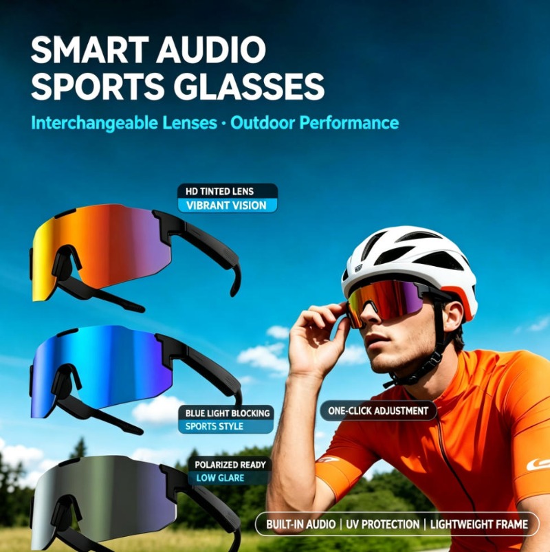 Audio Music Voice - Kacamata Olahraga Audio Pintar dengan Headset