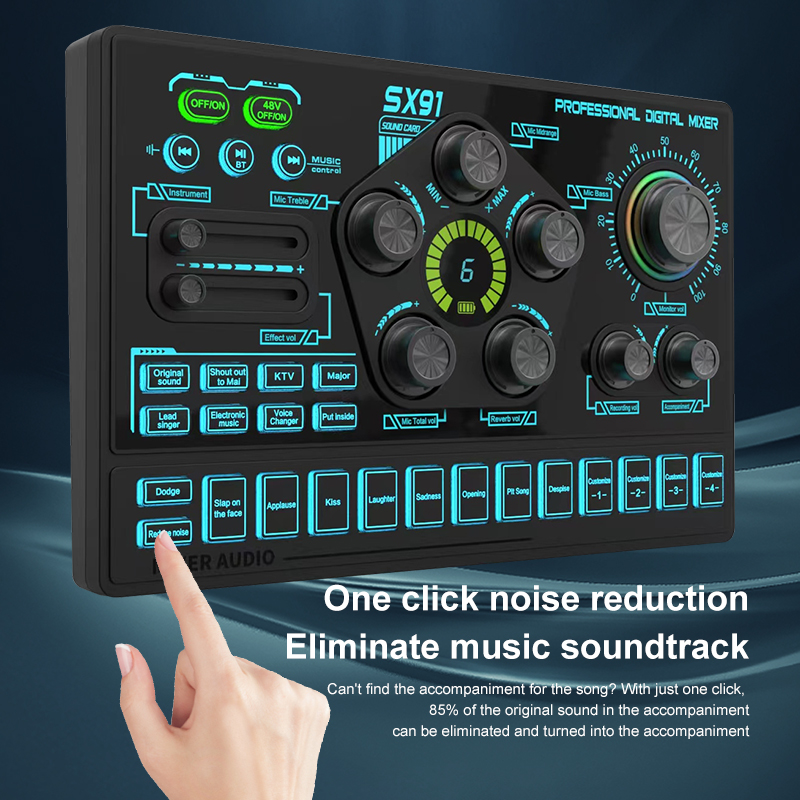 SX91 Mixer Audio 48V, Mixer Po - Audio Music Dj ulasan dan harga
