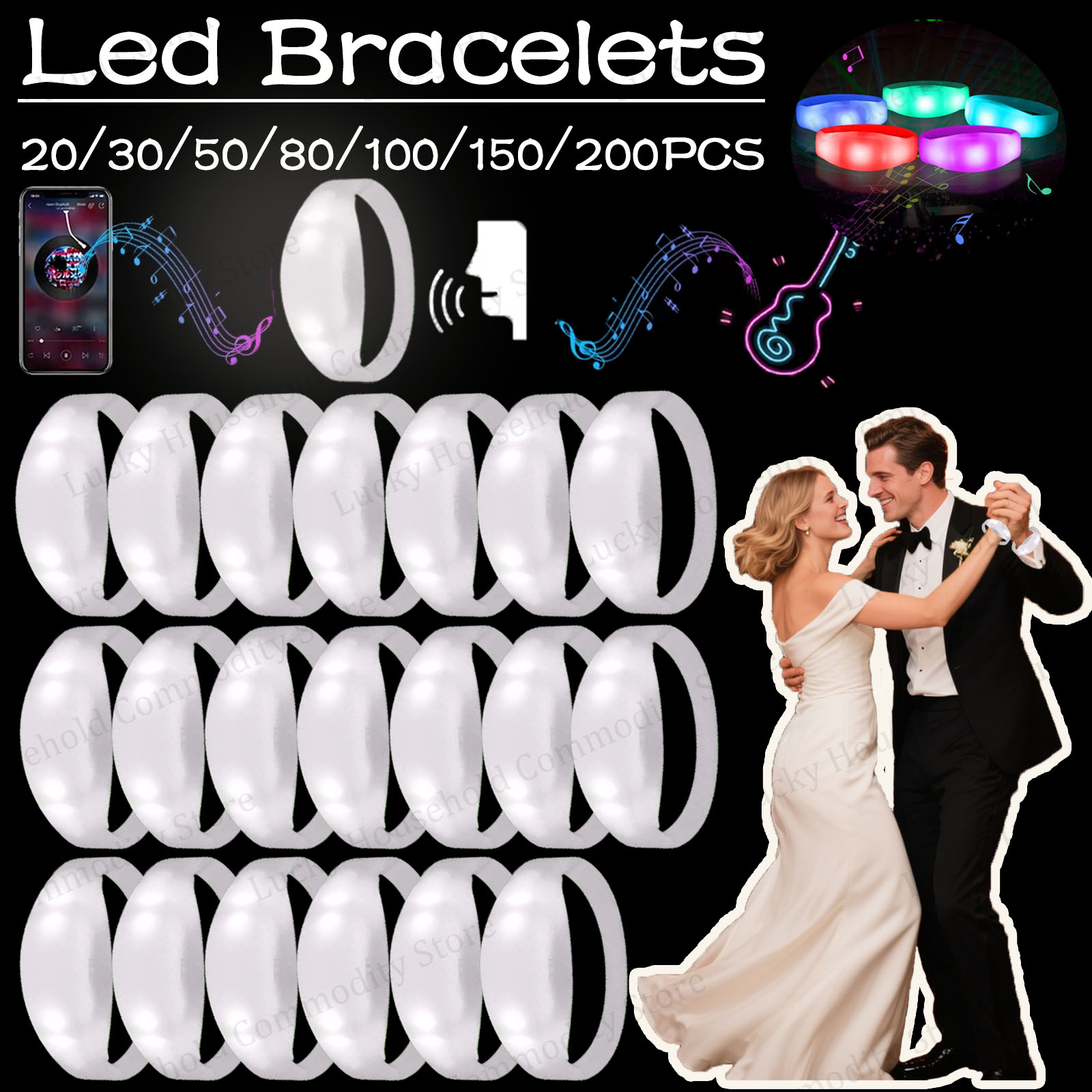 20-100 Buah Gelang Led Yang Di - Audio Music Dj ulasan dan harga