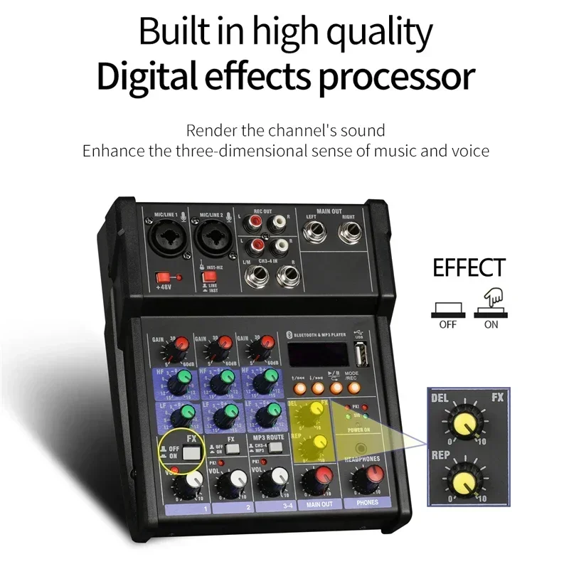 Mixer Audio USB 4 Saluran deng - Audio Music Dj ulasan dan harga