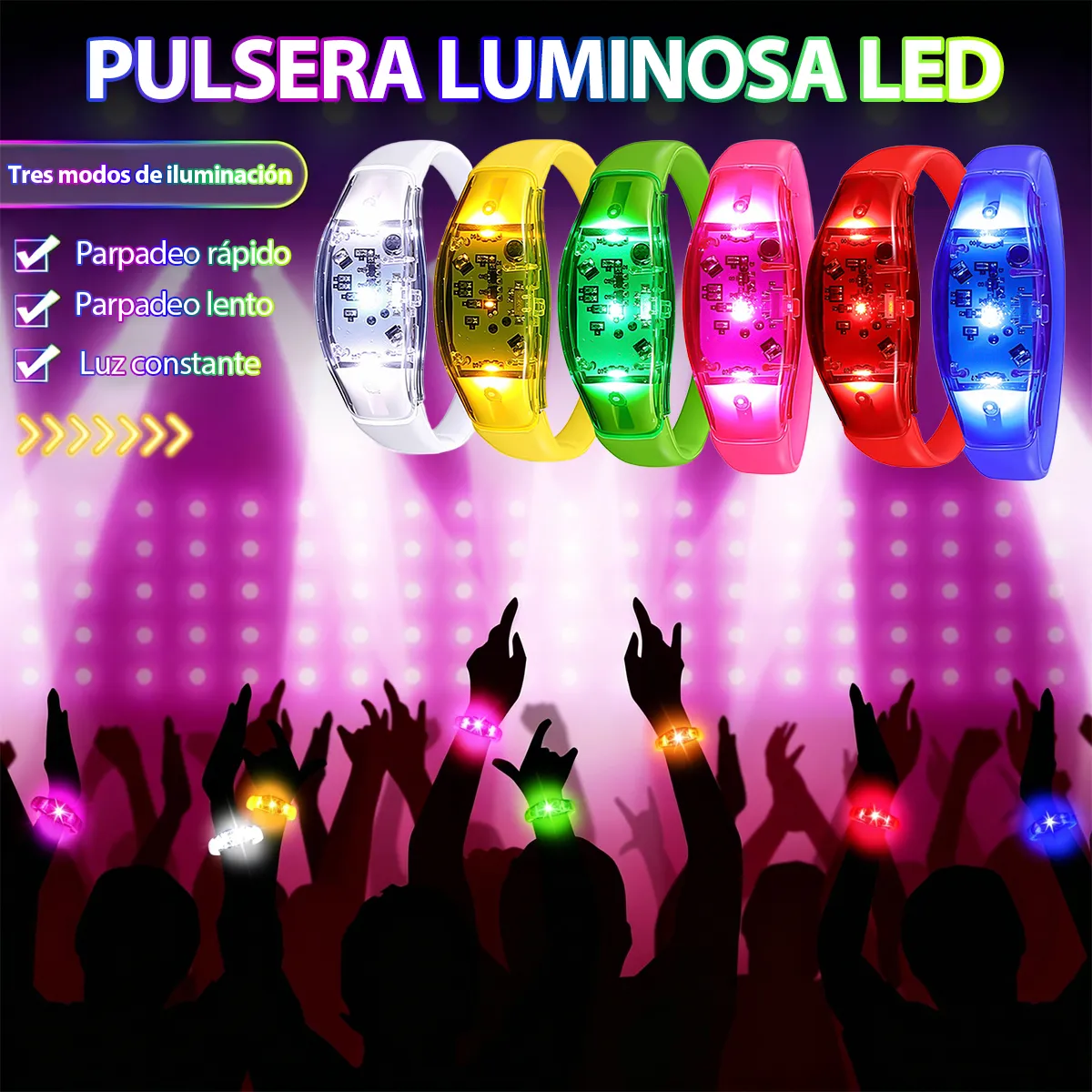 6PCS Gelang LED Aktif Suara de - Audio Music Dj ulasan dan harga